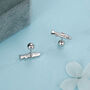 Sterling Silver Trout 18 G Screw Back Stud Earrings With Ball Backs, thumbnail 5 of 11