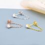 Sterling Silver Pearl And Chain Earrings, thumbnail 3 of 12