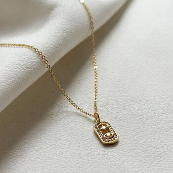 Cz Star And Eye Tarot Pendant Necklace, 4 of 5