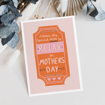Ticket To Relax Mother's Day Card, 3 of 4
