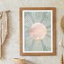 Boho Sun Green Marble Gold Wall Art Print, thumbnail 1 of 8