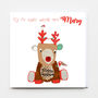 Merry Christmas Ickle Reindeer Greeting Card, thumbnail 1 of 3