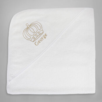 Personalised Royal Hooded Baby Towel, 3 of 6