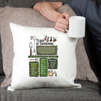 90 Years Of Gardening 90th Birthday Gift Cushion, 3 of 6