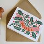 Luxury Linocut Holly Greeting Cards Set Of Six, thumbnail 6 of 10