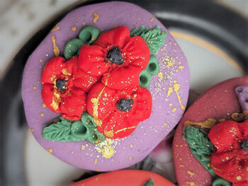 Hand Decorated Poppy Letterbox Biscuit Trio, 6 of 6