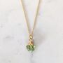 August Birthstone Necklace, Peridot, Gold Plated, thumbnail 3 of 6