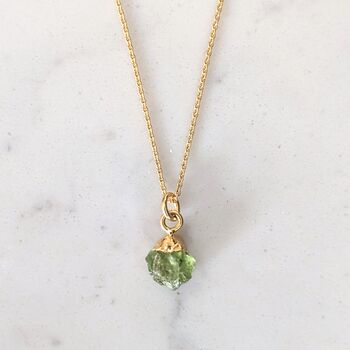 August Birthstone Necklace, Peridot, Gold Plated, 3 of 6