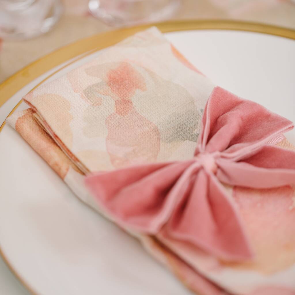 Peaches And Cream Linen Napkins Set Of Two By Truffle Tablescapes
