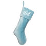 Personalised Frosted Blue Cotton Velvet Stocking, thumbnail 2 of 5