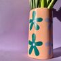 Flower Hand Painted Cylinder Vase, thumbnail 2 of 7