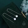 Tiny Opal Threader Earrings In Sterling Silver, thumbnail 3 of 8