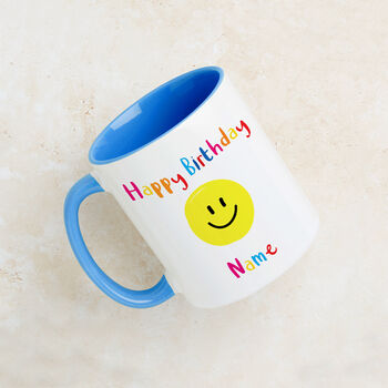 Personalised Smiley Face Birthday Celebration Mug, 6 of 12