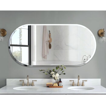 Long Oval Flat Wall Mirror, 7 of 12