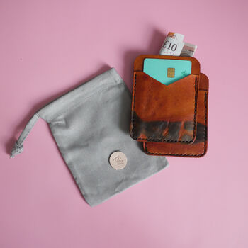 Tan Tie Dye Leather Pocket Wallet, 7 of 7