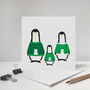 Penguin Family In Jumpers, Christmas Card, thumbnail 2 of 2