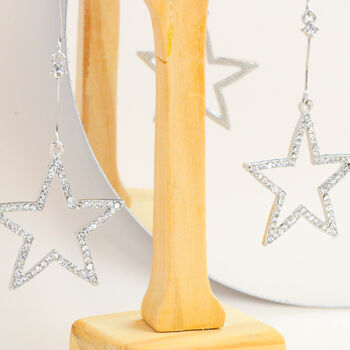Star Drop Gem Encrusted Earrings, 4 of 7