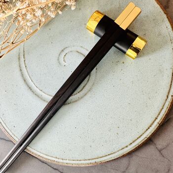 Luxury Black Personalised Wooden Chopsticks Gift, 3 of 7