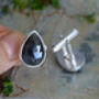 Natural Sapphire Cufflinks In Solid Sterling Silver, thumbnail 2 of 3