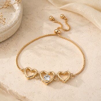 30th Birthday Crystal Heart Drawstring Bracelet, 2 of 7