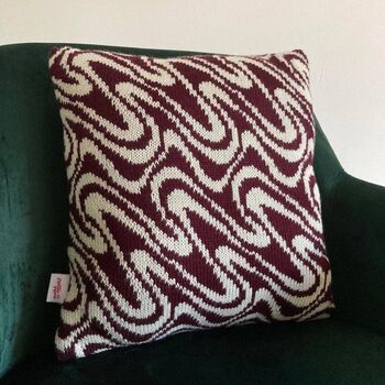 Swirly Knitted Cushion, 3 of 12