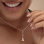 Eiffel Tower Charm Necklace, Sterling Silver Or Gold Plated, thumbnail 6 of 10