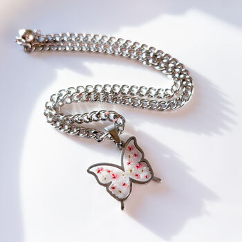 Stainless Steel Chunky Butterfly Necklace, 3 of 7