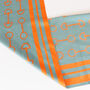 Equestrian Snaffle Bit Print Scarf | Petrol Blue And Orange, thumbnail 6 of 7