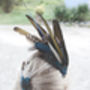 Dramatic Blue Feather Headpiece, thumbnail 3 of 12