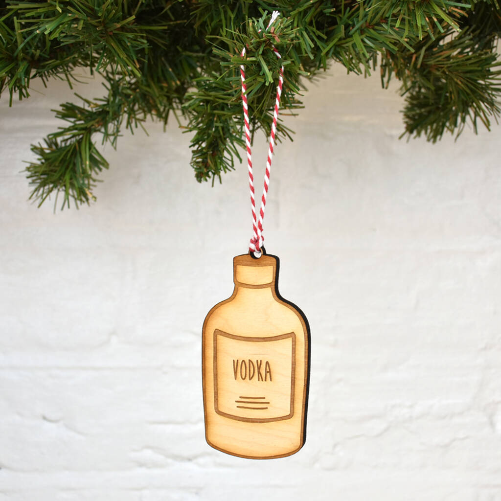Vodka Wooden Christmas Tree Decoration By Ellie Ellie