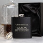 Personalised 6oz Black Best Man Groomsman Hip Flask, thumbnail 5 of 6