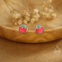 Stering Silver Tomato Stud Earrings, thumbnail 6 of 12