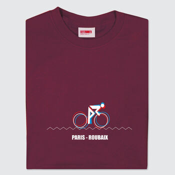 Paris Roubaix Burgundy Red Cycling T Shirt, 2 of 6