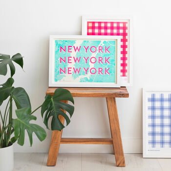 New York X3 Risograph Typography Map Print, 3 of 6