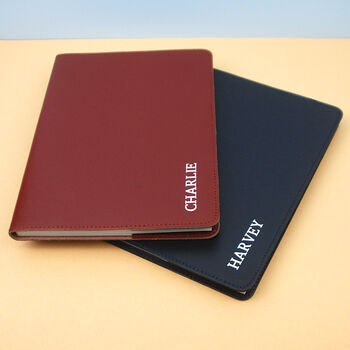 Personalised Monogram Leather Bound Notebook, 6 of 8