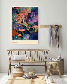 Japanese Abstract Mushroom Art Print, 3 of 4