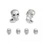 Silver Skull Cufflinks With Diamond Eyes | Groom's Party Wedding Gift, thumbnail 2 of 6