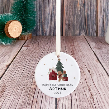 Happy First Christmas Ornament Gift For Newborn, 6 of 7