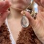 Gold Teardrop Locket Necklace Memorial Jewellery, thumbnail 1 of 8