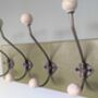 Farrow And Ball Painted Coat Rack With Ball Top Hooks, thumbnail 3 of 8
