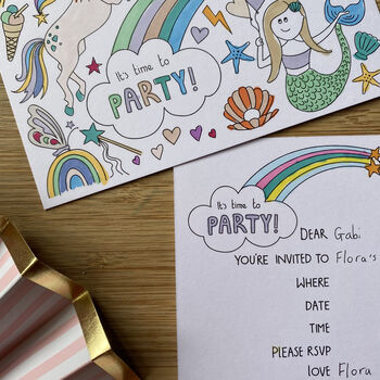 Magical Party Invitations To Colour In, 2 of 3