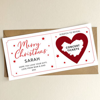 Personalised Christmas Surprise Scratch Card: Gold / Red Heart Design, 7 of 12