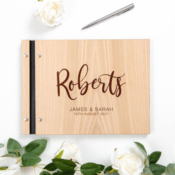 Personalised A4 Wooden Guest Book, 5 of 11