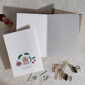 Set Of Eight Botanical Block Print Christmas Cards, 7 of 8