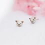 Sterling Silver Cute Little Pig Stud Earrings, thumbnail 2 of 10