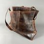 Oversized Maxi Half Meter Leather Cognac Carry All Tote Bag, thumbnail 7 of 8