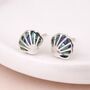 Sterling Silver Paua Sea Shell Stud Earrings – 10mm, thumbnail 1 of 5