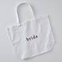 White Embroidered Bride Tote Bag, thumbnail 2 of 5