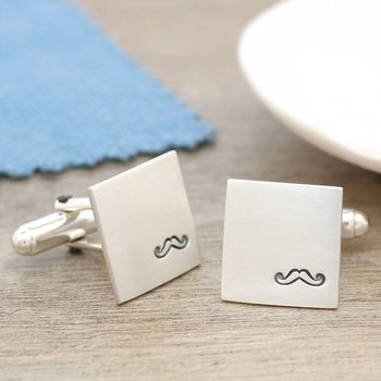 Personalised Moustache Cufflinks. Gift For Dad, 8 of 10