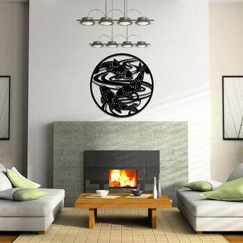Elegant Metal Koi Fish Wall Art: Modern Decor, 4 of 11